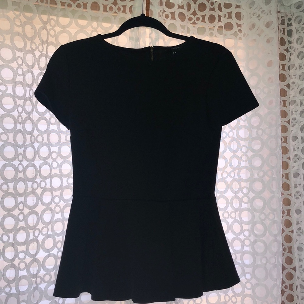 Black peplum top